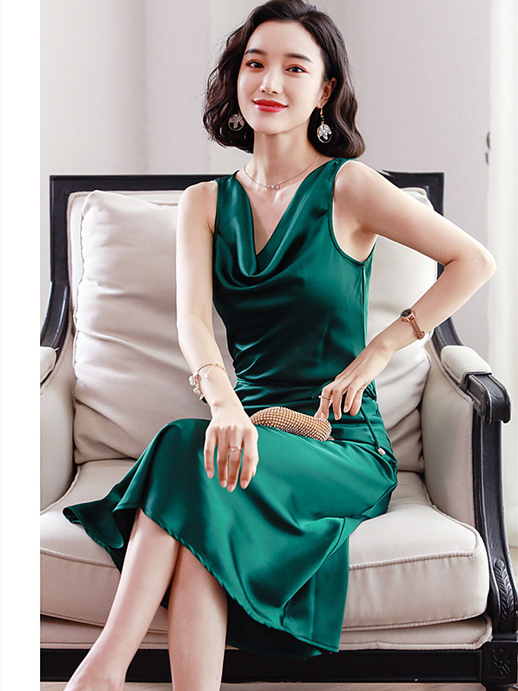 New Spring Summer Size Great Dress 2020 of Skinny Shape Temperature Cetim Collection Dressed in Slim Long Clothes Section Women Jy3d JL1N, Gold 
New Spring Summer Size Great Dress 2020 of Skinny Shape Temperature Cetim Collection Dressed in Slim Long Clothes Section Women Jy3d JL1N, Gold