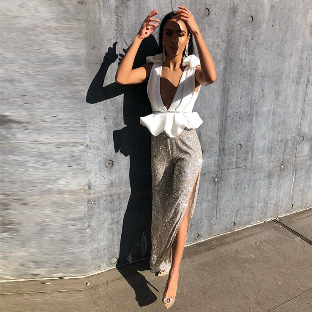 2021 The New New Fashion Sequins Party Sexy Female Summer Neckline in v Deep White Overalls Wear F3b5, Beige
2021 The New New Fashion Sequins Party Sexy Female Summer Neckline in v Deep White Overalls Wear F3b5, Beige