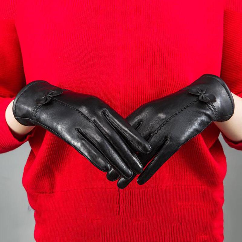 CUHAKCI Winter Mittnes Women's Genuine Leather Gloves Sheepskin Gloves Floral Bow Fashion Female Black Red Windproof Ski
CUHAKCI Winter Mittnes Women's Genuine Leather Gloves Sheepskin Gloves Floral Bow Fashion Female Black Red Windproof Ski