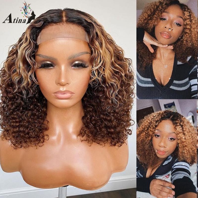 Pre plucked Ombre Highlight Colored Human Hair Wig Bleach Knots Curly Natural Hairline HD Transparent Lace Wig 180 Density, As pic
Pre plucked Ombre Highlight Colored Human Hair Wig Bleach Knots Curly Natural Hairline HD Transparent Lace Wig 180 Density, As pic