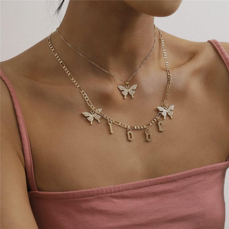 Boho Silver Color Butterfly Charm Body Chain Punk Multi Layer Necklaces For Women LOVE Letter Choker Necklace
Boho Silver Color Butterfly Charm Body Chain Punk Multi Layer Necklaces For Women LOVE Letter Choker Necklace