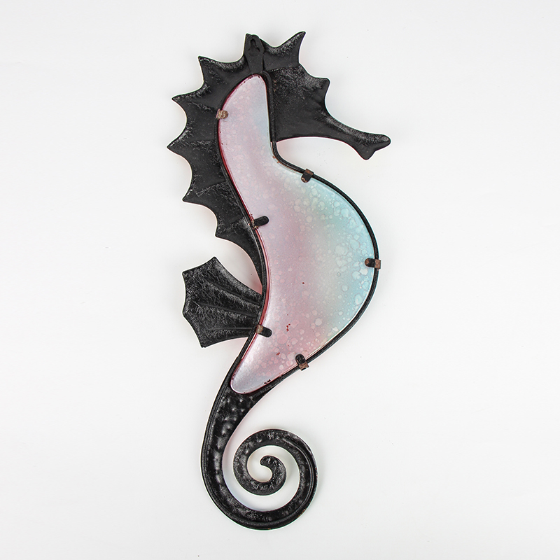 Home Decor Metal Red Seahorse for Garden Sculpture Decoration Outdoor Miniature Statues and Ornaments Animales Jardin T200710