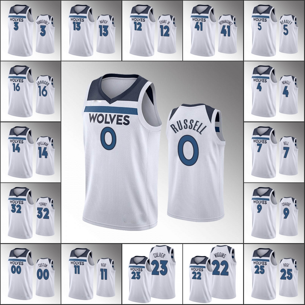 Minnesota Timberwolves Men D'Angelo Russell Karl-Anthony Towns Malik Beasley White NBA 2020 Association Custom Jersey, Black
Minnesota Timberwolves Men D'Angelo Russell Karl-Anthony Towns Malik Beasley White NBA 2020 Association Custom Jersey, Black