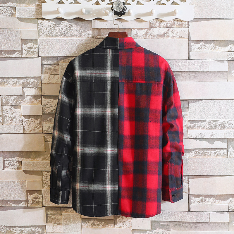 Japan Style Long Sleeve Flannel Plaid Casual Men Shirt 2019 For Spring Autumn Clothes T200224