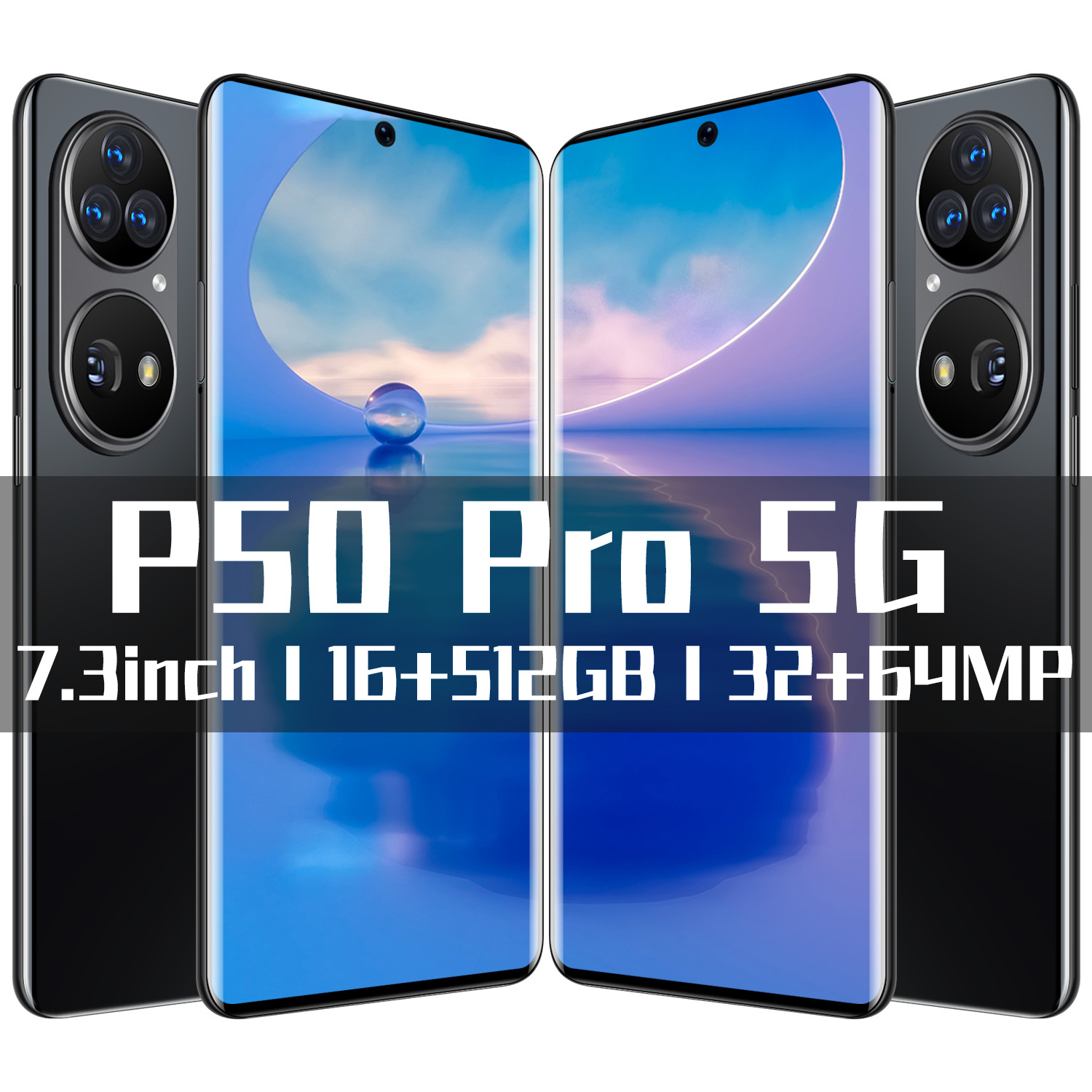 P50Pro Nouveau Smartphone Grand écran 4GWCDMA AGM Version Android Version Android Dual Sim Caméra 5G 4G Cell Smart Phone Smart Téléphone Smart Di