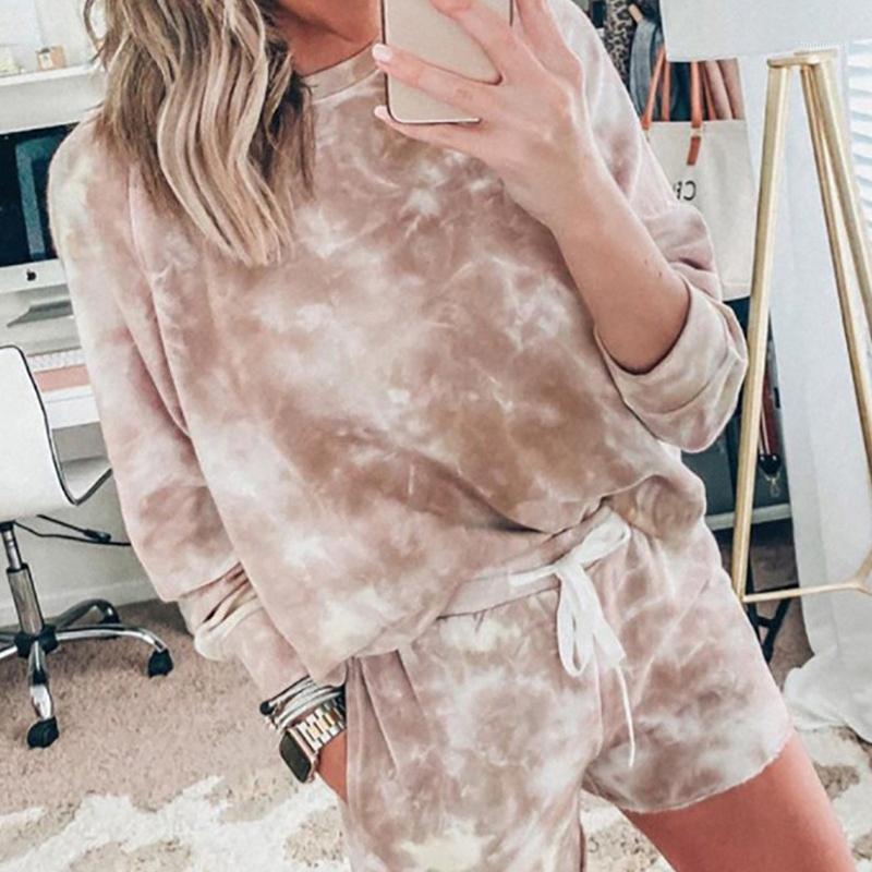 Women' Casual 2 Piece Outfits Tie Dye Print Crewneck Loose Sweatshirt + Drawstring Short Pants Set Loungewear1, As pic
Women' Casual 2 Piece Outfits Tie Dye Print Crewneck Loose Sweatshirt + Drawstring Short Pants Set Loungewear1, As pic