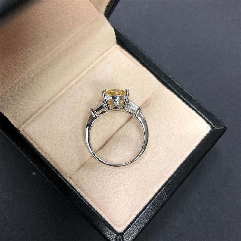 Classical 4 Claw Fine Jewelry 925 Sterling Silver Large Oval Cut Multi Color Gemstones Moissanite Eternity Women Wedding Bridal Ring Gift