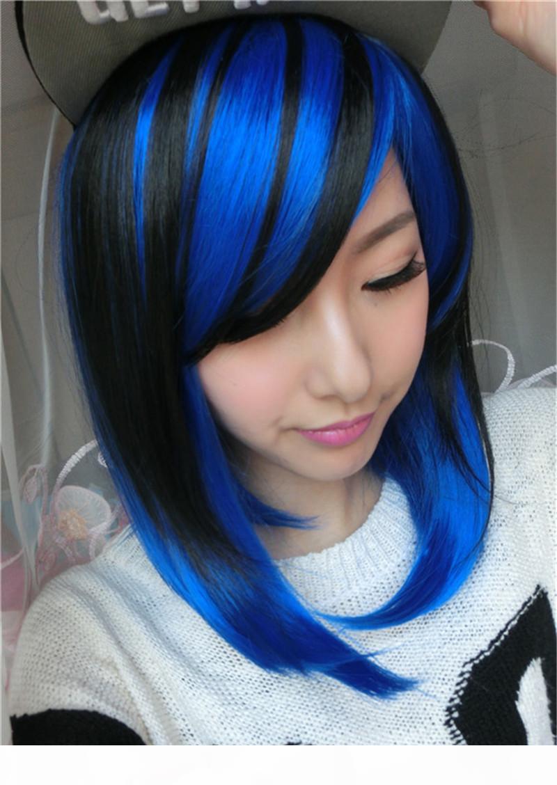 WoodFfestival short straight hair wigs black mix blue wig cosplay women lolita synthetic wigs anime heat resistant peruca ombre hair
WoodFfestival short straight hair wigs black mix blue wig cosplay women lolita synthetic wigs anime heat resistant peruca ombre hair