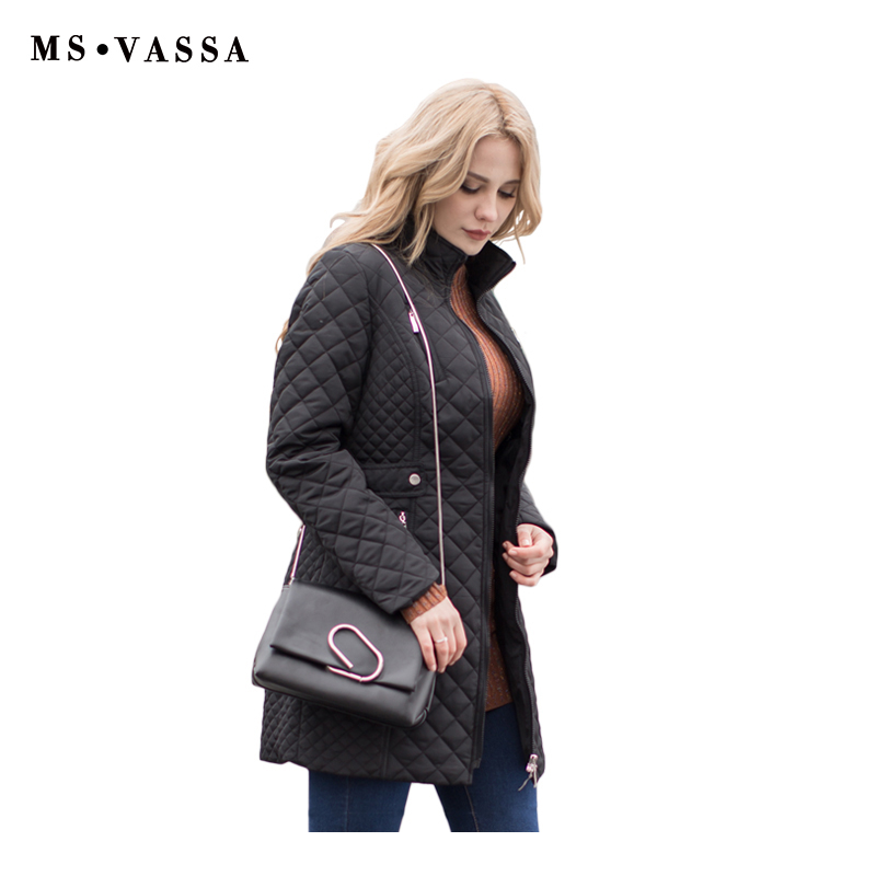 MS VASSA Women Parkas Autumn Winter New Jackets Lady casual Padded Coat Plus size 5XL 6XL long quilted female Oversize outerwear T200319