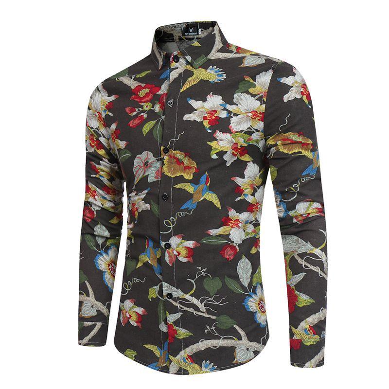 Fashion Spring Autumn Casual Long-sleeved Men Shirt Slim Fit Flower Print Linen cotton shirt Floral Social Masculina clothes, Beige
Fashion Spring Autumn Casual Long-sleeved Men Shirt Slim Fit Flower Print Linen cotton shirt Floral Social Masculina clothes, Beige