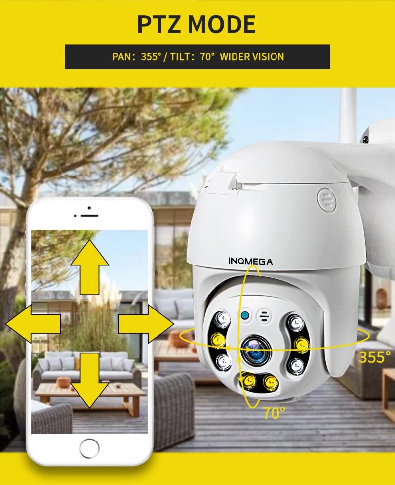 INQMEGA 1080P PTZ Dome Camera Full Color Outdoor Cloud Storage Wireless Camera IP65 Waterproof Night Vision Two way Audio
INQMEGA 1080P PTZ Dome Camera Full Color Outdoor Cloud Storage Wireless Camera IP65 Waterproof Night Vision Two way Audio