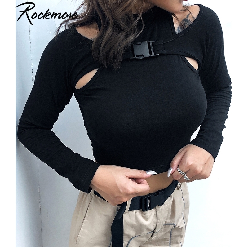 Rockmore Korean Style Harajuku Black Women Turtleneck Long sleeve T Shirt Femme Basic T-shirt Hollow Out Gothic Cotton Crop Tops Y200109, No buckle
Rockmore Korean Style Harajuku Black Women Turtleneck Long sleeve T Shirt Femme Basic T-shirt Hollow Out Gothic Cotton Crop Tops Y200109, No buckle