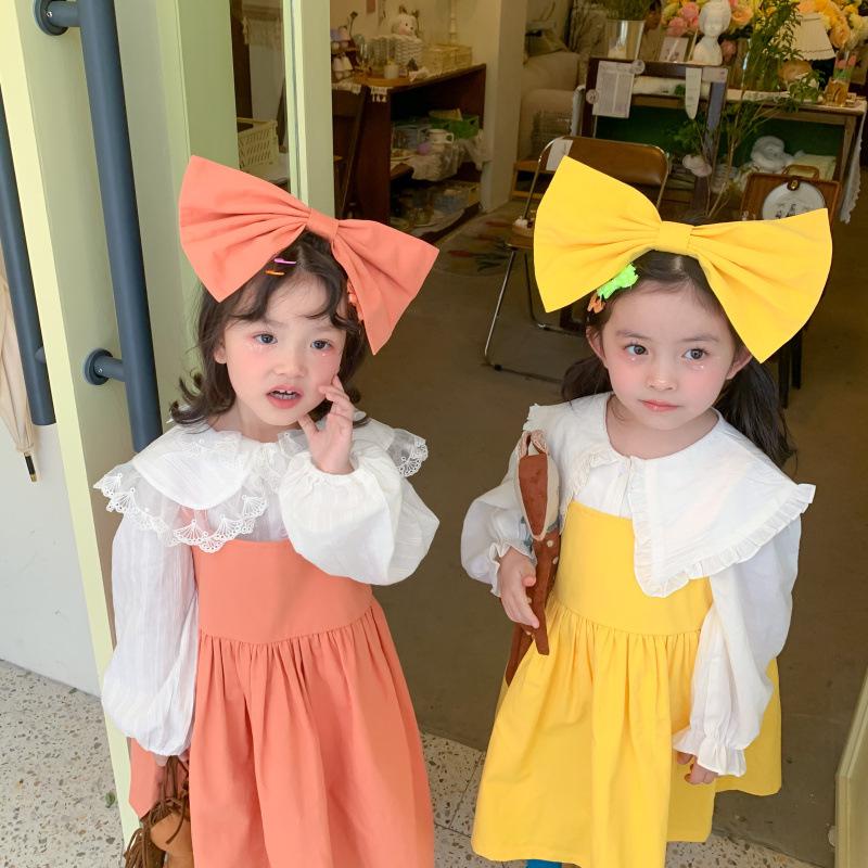 Candy Color New Girl's Suspender Dress Baby Cute Big Bow Dress 2021 Spring and Autumn Korean Shoulder Dresses Baby with Bowknot, Yellow
Candy Color New Girl's Suspender Dress Baby Cute Big Bow Dress 2021 Spring and Autumn Korean Shoulder Dresses Baby with Bowknot, Yellow