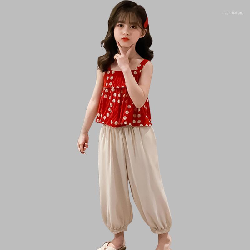 Summer Clothes For Girls Square Collar Girls Outfits Dot Vest + Pants Big Clothes Sleeveless Tracksuit Kids 6 8 10 12 141, As picture
Summer Clothes For Girls Square Collar Girls Outfits Dot Vest + Pants Big Clothes Sleeveless Tracksuit Kids 6 8 10 12 141, As picture