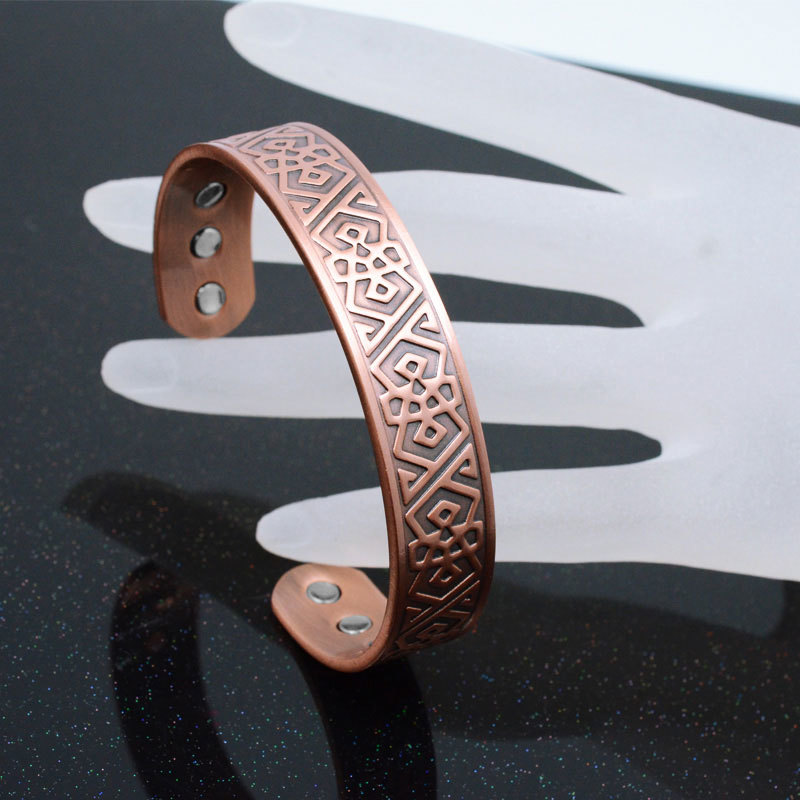 Escalus Men's Pure Copper Jewelry Magnetic Bangle For Men Powerful Bio Fashion Antique Big Wide Bangles & Bracelet For Gift 200928