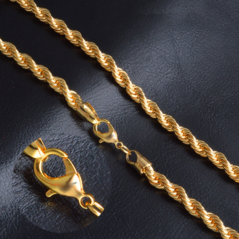 6mm Gold Mens Rope Chains Twisted Rope Hip Hop Jewelry for Men Women Fashion 18K Yellow Gold Plated Necklaces with Lobster Clasps 20Inches
6mm Gold Mens Rope Chains Twisted Rope Hip Hop Jewelry for Men Women Fashion 18K Yellow Gold Plated Necklaces with Lobster Clasps 20Inches