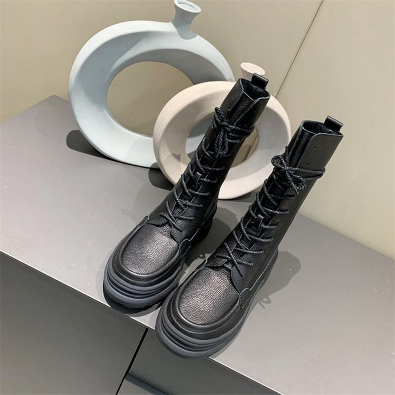 Women Solid color boots Platform boots lace Ankle boot fashion Genuine Leather shoes Keep warm in autumn and winter, Black
Women Solid color boots Platform boots lace Ankle boot fashion Genuine Leather shoes Keep warm in autumn and winter, Black
