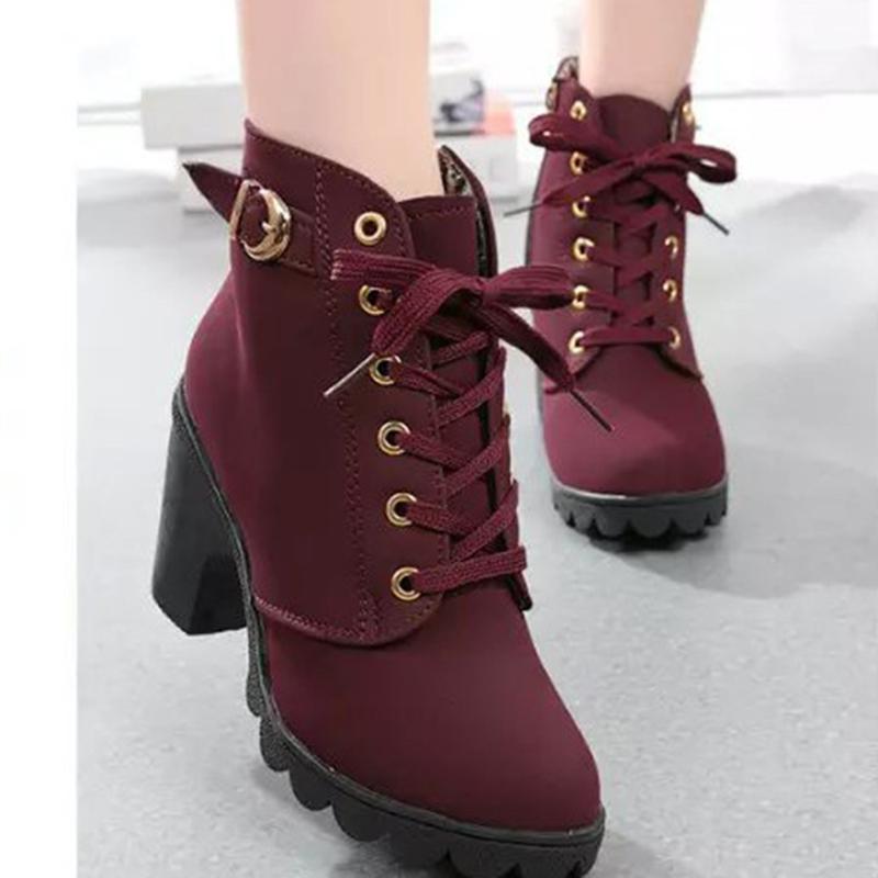 2021 Winter New Women Boots PU Leather Lace Up Buckle Ankle Boots High Heels Zipper Ladies Fashion Snow, Black
2021 Winter New Women Boots PU Leather Lace Up Buckle Ankle Boots High Heels Zipper Ladies Fashion Snow, Black