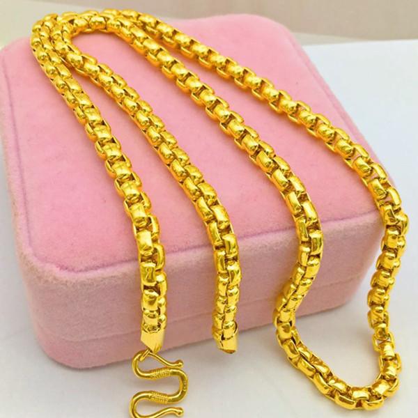 Thick Round Box Link Chain Yellow Gold Filled Necklace Long Jewelry Accessories for Men Boys Gift
Thick Round Box Link Chain Yellow Gold Filled Necklace Long Jewelry Accessories for Men Boys Gift