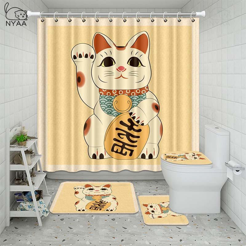 Lucky Smile Cat Series Bathroom Non-slip Waterproof Carpet Toilet Cover Mat Washable Shower Curtain Bathroom Mat Set hot sale
Lucky Smile Cat Series Bathroom Non-slip Waterproof Carpet Toilet Cover Mat Washable Shower Curtain Bathroom Mat Set hot sale