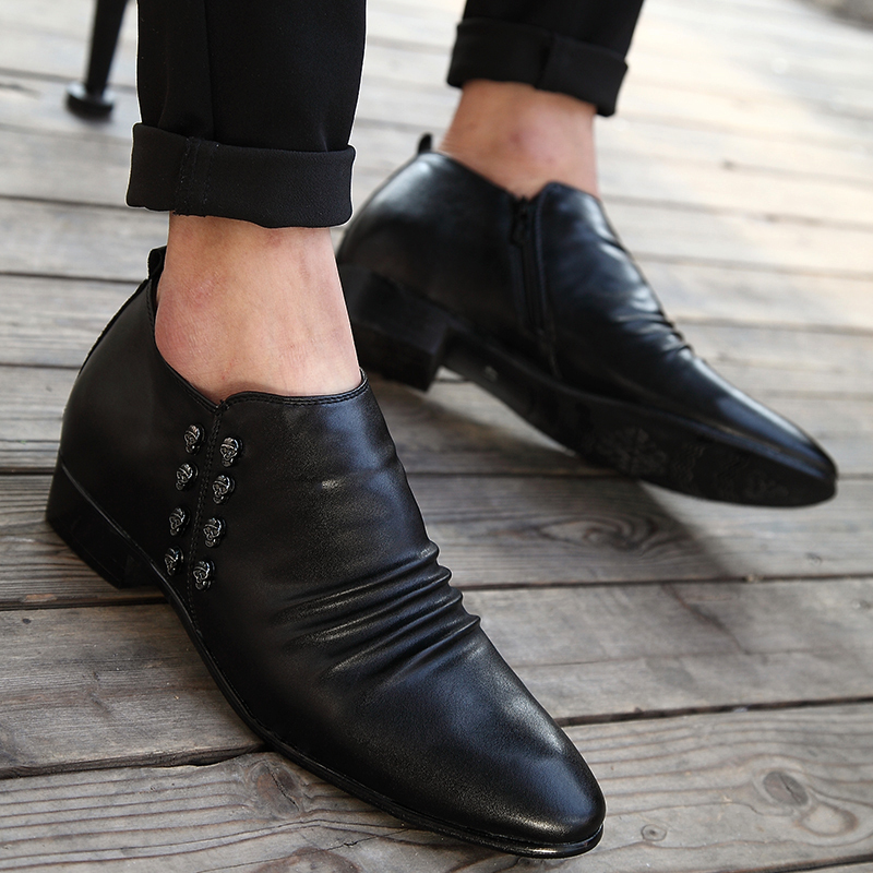 Fashion Genuine Leather Men Dress Leather Shoes Men Winter Fur Lining Boots Men British Formal Business Boots Leather Shoes Y200420