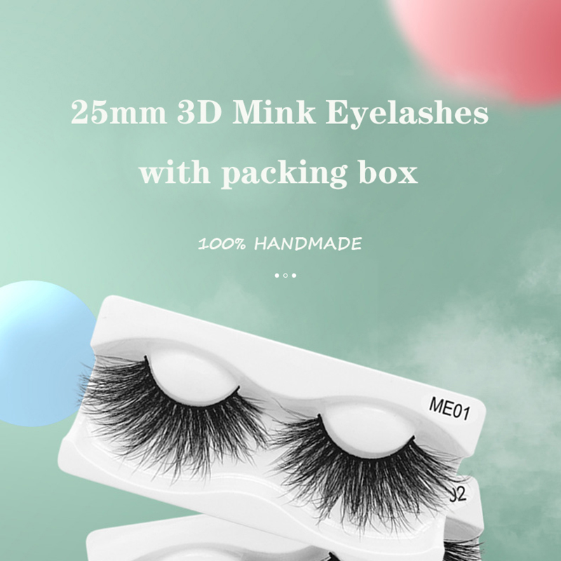 Fashion Beauty Product Women Eyelash 25 MM 3D False Eyelashes Mink Eyelashes Extension Tools