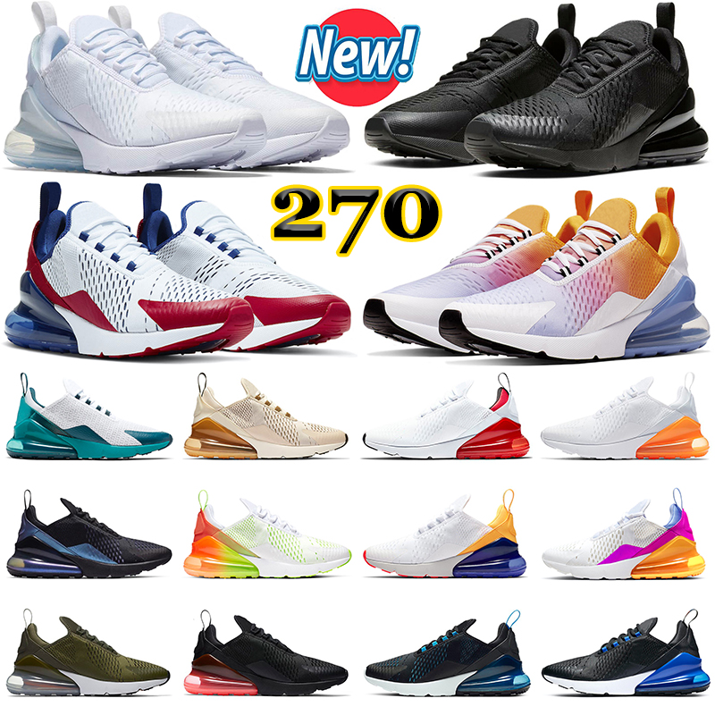 

2022 270 270s Running Shoes Men Women Triple Black White Photo Blue Fury Spirit Teal Be True Rainbow Total Orange Oreo Tiger Mens Trainers Outdoor Sports Sneakers, #23 white anthracite 36-45