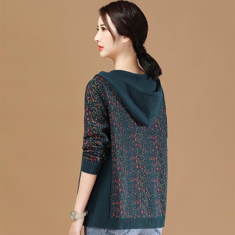 Hooded printed long sleeve knitted cardigan loose and slim new arrival 100%cotton women's sweater high quality large size L XL, As picture
Hooded printed long sleeve knitted cardigan loose and slim new arrival 100%cotton women's sweater high quality large size L XL, As picture