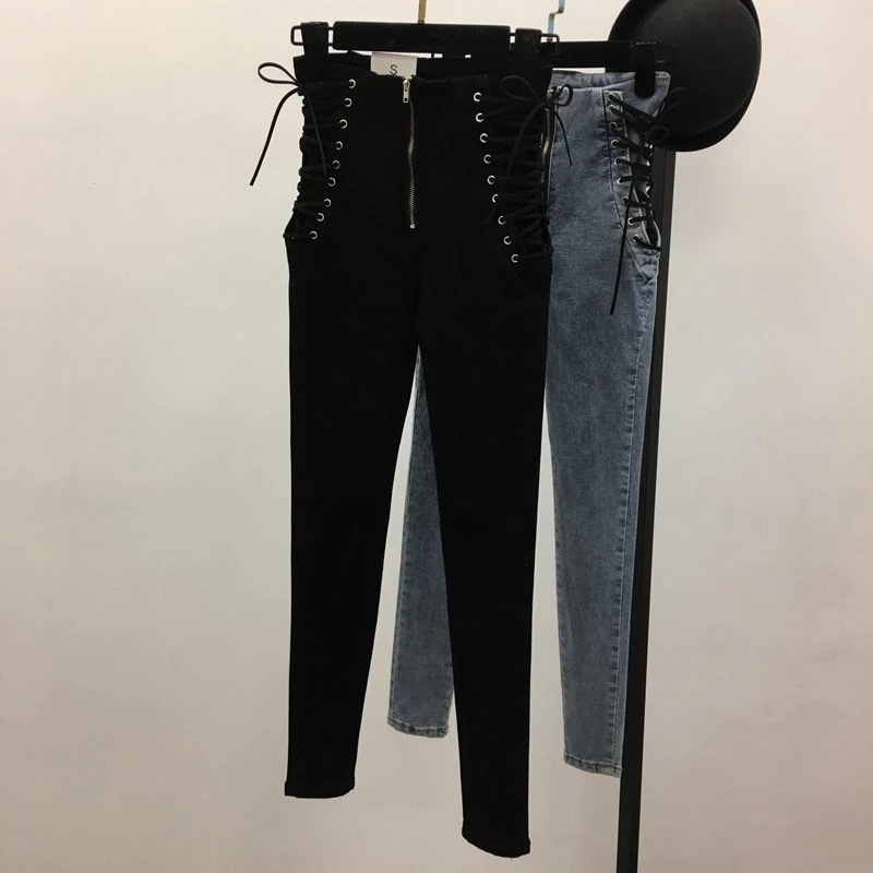 pontallon lace up front zipper jeans Skinny black grey Jeans Woman sexy High Waist womens denim Pants 5xl Plus Size trousers 201109
pontallon lace up front zipper jeans Skinny black grey Jeans Woman sexy High Waist womens denim Pants 5xl Plus Size trousers 201109