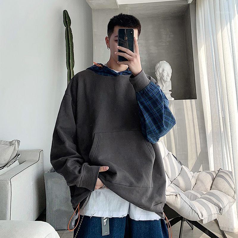2020 Spring And Autumn New Youth Popular Men's Loose Lattice Stitching Hooded Sweatshirt Fashion Casual Pullover -2XL1, Black
2020 Spring And Autumn New Youth Popular Men's Loose Lattice Stitching Hooded Sweatshirt Fashion Casual Pullover -2XL1, Black
