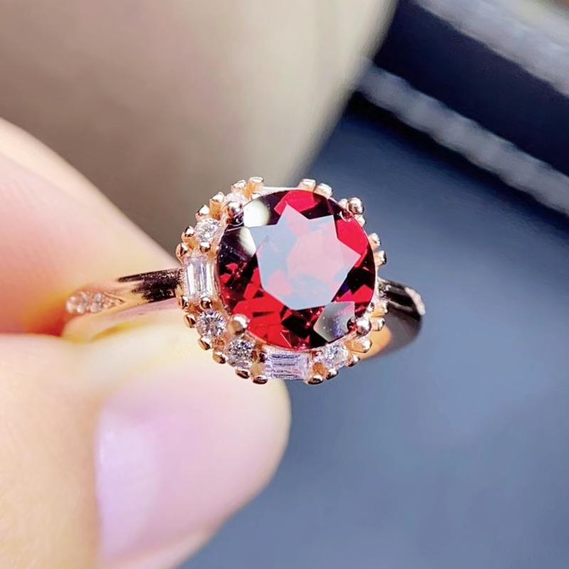 Cluster Rings Natural Real Red Garnet Round Ring Per Jewelry 8*8mm 2.5ct Gemstone 925 Sterling Silver Fine J21144, Golden;silver
Cluster Rings Natural Real Red Garnet Round Ring Per Jewelry 8*8mm 2.5ct Gemstone 925 Sterling Silver Fine J21144, Golden;silver