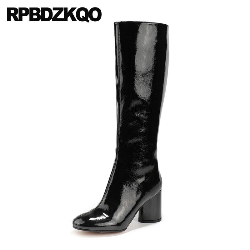 side zip boots patent leather women genuine winter long 2020 cowboy high heel chunky black round toe knee block quality shoes
side zip boots patent leather women genuine winter long 2020 cowboy high heel chunky black round toe knee block quality shoes