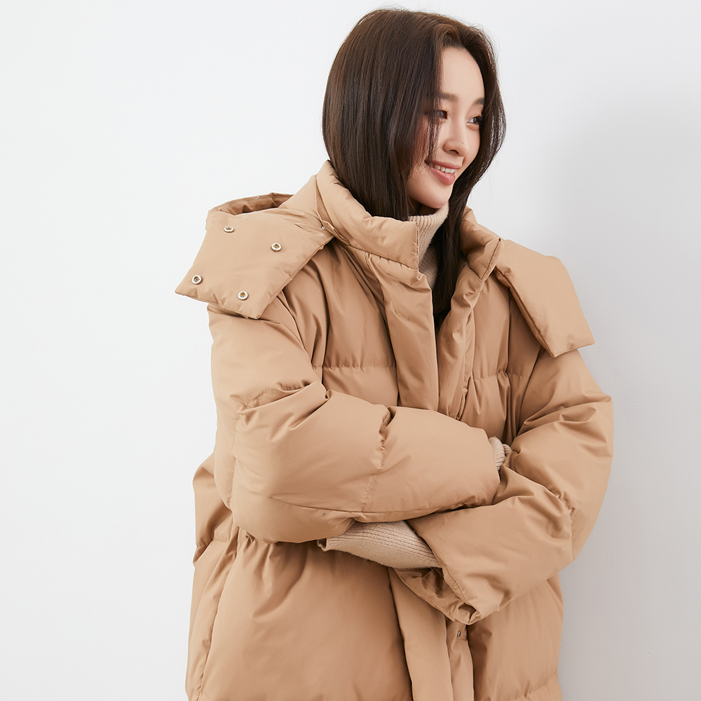 YAYA Coats Woman Winter Long Warm Thicke Down Parka Removable Cap Jacket Women Winter Hooded Solid Jacket Coat 201019