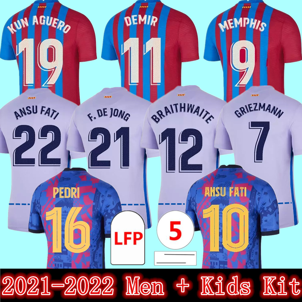 2021 2022 ANSU FATI Camisetas de Soccer Jerseys MEMPHIS PEDRI KUN AGUERO GRIEZMANN F. DE JONG DEST Home Jersey 21 22 Away adult Men + Kids kit uniform 3rd Football Shirt, Colour 7
2021 2022 ANSU FATI Camisetas de Soccer Jerseys MEMPHIS PEDRI KUN AGUERO GRIEZMANN F. DE JONG DEST Home Jersey 21 22 Away adult Men + Kids kit uniform 3rd Football Shirt, Colour 7