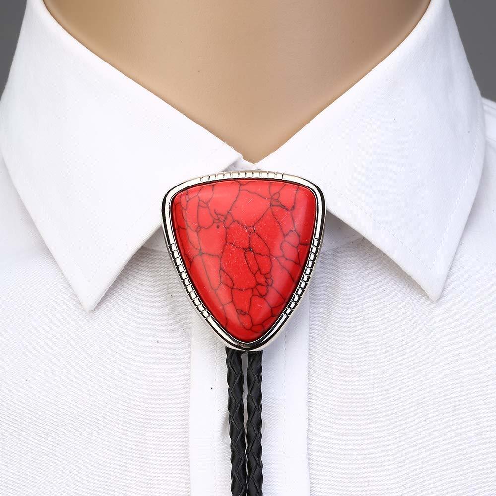 Bolo tie for man women Handmade Western Art Indian Alloy Necktie Triangle naturel stone 201028