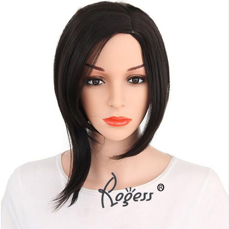 Beautiful Short Straight Hair Cosplay Wig Black Halloween Heat Resistant Fashion Women Synthetic Free Wig Cap