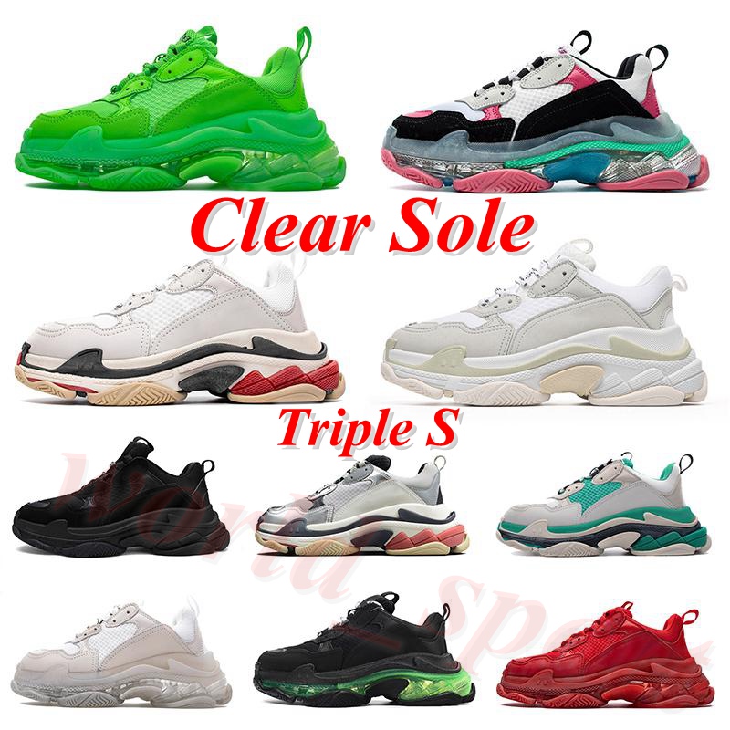 2022 Top Quality Clear Sole Designer Triple S Women's Trainers shoes 17FW Retro Letter All Black White Bright Red Rice Green Pink men casual shoe triples With Logo
2022 Top Quality Clear Sole Designer Triple S Women's Trainers shoes 17FW Retro Letter All Black White Bright Red Rice Green Pink men casual shoe triples With Logo
