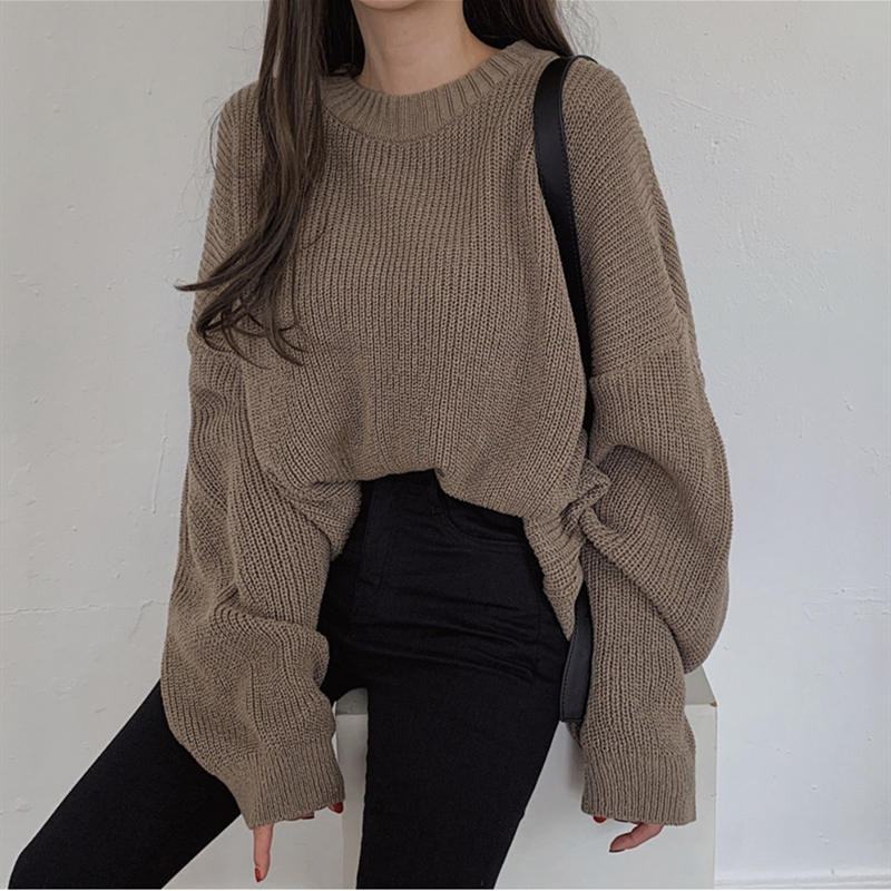 2021 Autumn Winter Women Casual Sweater New Korean Style Elegant Knitted Female Pullovers Fashion Solid Tops 7b1n, Black 
2021 Autumn Winter Women Casual Sweater New Korean Style Elegant Knitted Female Pullovers Fashion Solid Tops 7b1n, Black