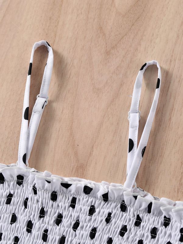 Girls Polka Dot Shirred Cami Dress SHE