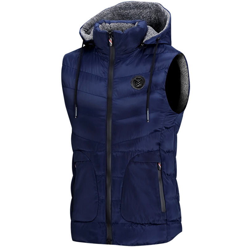 Hood vest Mens Jacket Sleeveless Vests Winter Fashion Casual Coats Male Cotton-Padded Men's Vest Men Thicken Waistcoat XS-4XL 201120