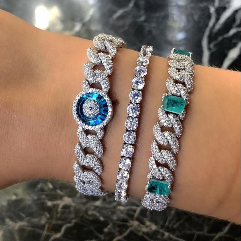 Big blue rectangle stone silver color micro pave 5A cubic zirconia cz Miami cuban link chain out bling women bracelet
Big blue rectangle stone silver color micro pave 5A cubic zirconia cz Miami cuban link chain out bling women bracelet