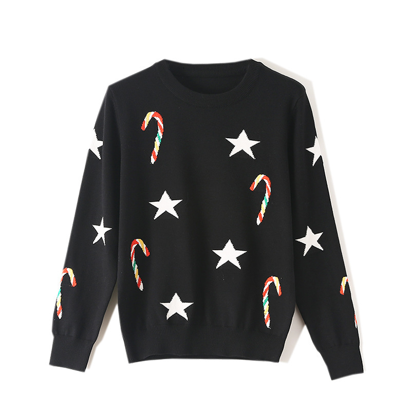 New Jersey From the Women's Christmas Star Drawers Lady Pullovers Slim Design Basic O-neck High Street Jumpers Bluffs Ps0v, White
New Jersey From the Women's Christmas Star Drawers Lady Pullovers Slim Design Basic O-neck High Street Jumpers Bluffs Ps0v, White