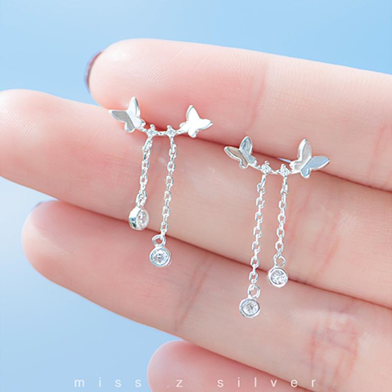Dangle & Chandelier Trendy 925 Sterling Silver Micro Zircon Chain Butterfly Sparkling Tassel Earrings Gift For Women Fine Jewelry ER026
Dangle & Chandelier Trendy 925 Sterling Silver Micro Zircon Chain Butterfly Sparkling Tassel Earrings Gift For Women Fine Jewelry ER026