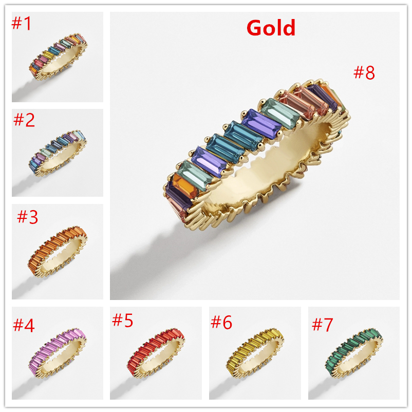 IN Stock Valentine's Day Boho Rainbow Crystal Stacking Ring For Women Fashion Gold Color Baguette Wedding Engagement Eternity DHL Free, Golden;silver
IN Stock Valentine's Day Boho Rainbow Crystal Stacking Ring For Women Fashion Gold Color Baguette Wedding Engagement Eternity DHL Free, Golden;silver