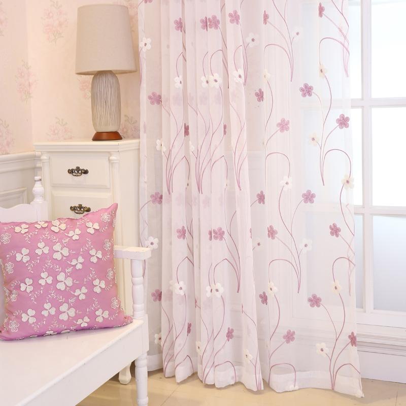 High quality European and American style 100% polyester Pink Embroidered screens bedroom window curtain, White
High quality European and American style 100% polyester Pink Embroidered screens bedroom window curtain, White