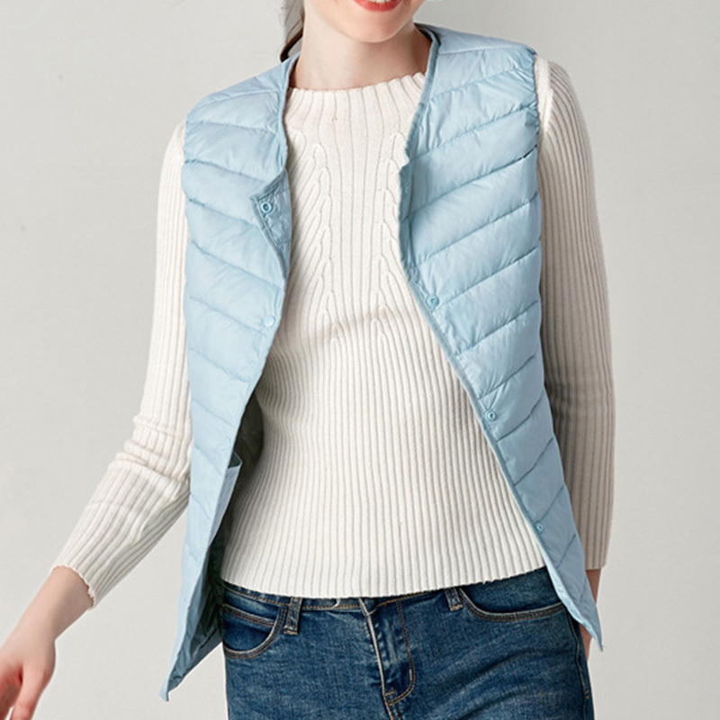 Winter Vest Female Women's Plus Size 4XL Sleeveless Jacket Warm Waistcoat Autumn Lightweight White Duck Down Vests Women 201211