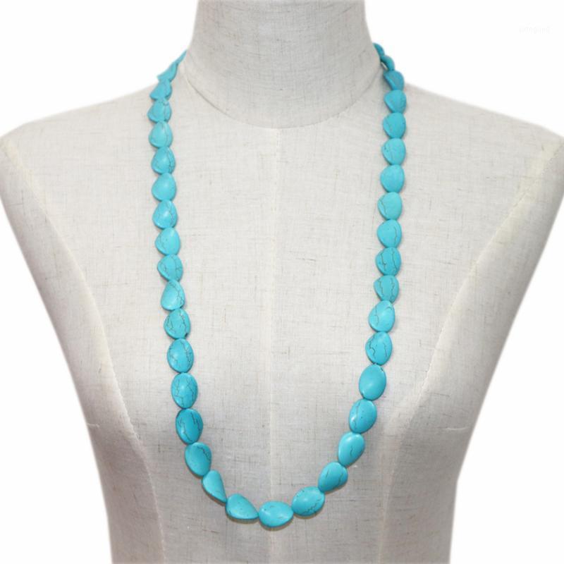Chains Brand Long Beaded Strand Chain Necklace Twist Oval Turquoises Stone Necklaces Statement Women Party Gifts Jewelry 32" A9631
Chains Brand Long Beaded Strand Chain Necklace Twist Oval Turquoises Stone Necklaces Statement Women Party Gifts Jewelry 32" A9631