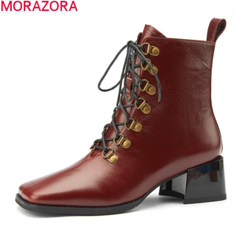 MORAZORA 2020 Genuine leather boots thick heels square toe autumn winter ankle boots fashion lace up ladies shoes black1, Black
MORAZORA 2020 Genuine leather boots thick heels square toe autumn winter ankle boots fashion lace up ladies shoes black1, Black