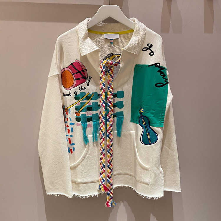Women' Hoodies Niche trend 2021 summer new loose embroidery pullover shirt collar lace up woolen sweater women' fashion, White
Women' Hoodies Niche trend 2021 summer new loose embroidery pullover shirt collar lace up woolen sweater women' fashion, White