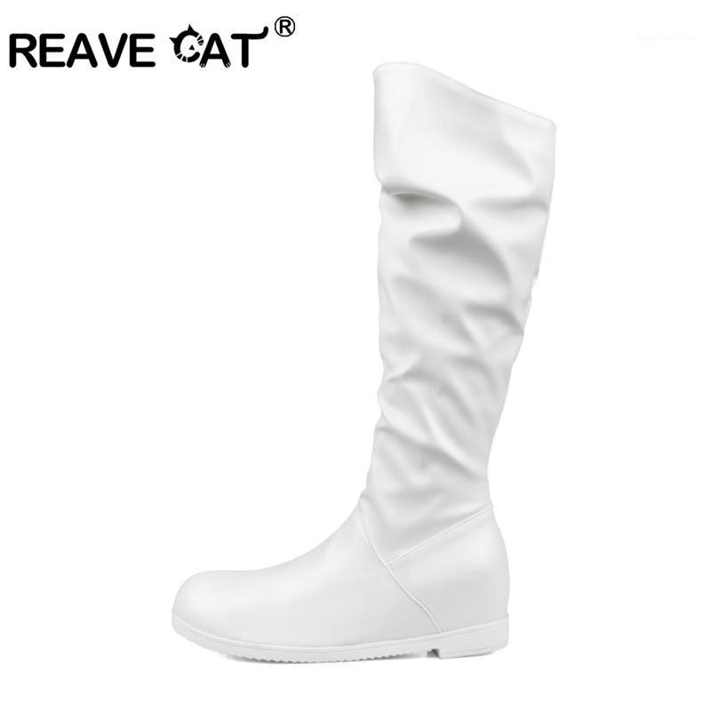 REAVECAT Autumn Winter wide leg Knee-high boots Pleated Round toe 5cm Height Increasing PU Slip-on Big size 34-43 Work A31951, White no fur
REAVECAT Autumn Winter wide leg Knee-high boots Pleated Round toe 5cm Height Increasing PU Slip-on Big size 34-43 Work A31951, White no fur